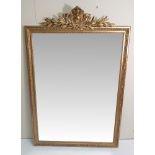 A GOOD QUALITY 19TH CENTURY GILT OVERMANTLE MIRROR, 168.3cm (H) x 111.7cm (W) approx.