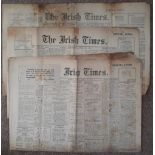 NEWSPAPER LOT: THE IRISH TIMES, APRIL 25/26, APRIL 28/29 and MAY 1, 1916, THREE ‘SPECIAL EXTRA’