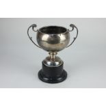 A George V silver two-handled trophy, maker James Fenton, Birmingham 1929, 8oz, 15cm high,