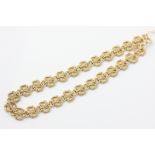 A 9ct gold ropework link necklace, with bolt ring clasp, 18g