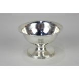 A George IV silver circular pedestal salt on circular base with reeded edge, maker William Fountain,