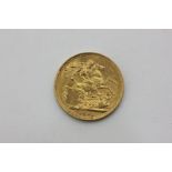 A Victorian gold sovereign dated 1891