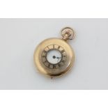 A 9ct gold half hunter pocket watch maker A.L. Dennison, with keyless wind, (missing glass face), (