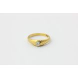 A diamond single stone ring, in 18ct yellow gold