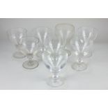 A collection of eight 19th century and later rummer glasses