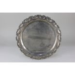 A Mexican white metal salver, stamped sterling 925, maker Juvento Lopez Reyes, presented to Mr. S.