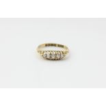 An old cut diamond five-stone ring in 18ct gold