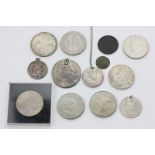 Of Chichester interest, A James Farenden half penny token 1672, a silver Marie Theresa thaler, A