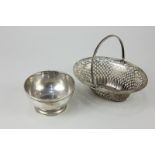 A modern silver circular sugar bowl, maker Carrington & Co, London 1958, and a Victorian silver