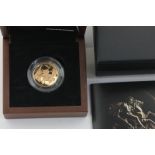 A 2013 proof sovereign in Royal Mint case of issue