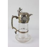 A Victorian silver gilt mounted cut glass claret jug maker John Wilmin Figg, London, 1869,