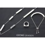 Georg Jensen, a silver Aria necklace with a matching amulet and ring