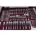 A silver plated part canteen of King's pattern cutlery, to include twelve dinner forks, tablespoons,