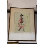 Marino Marini (1901-1980), seated figure 'Sorphesa', colour print, dated 1949, 38cm by 28cm