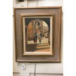 Raymond Leech RSMA, street scene, 'After school', oil on canvas, signed, verso inscribed and with