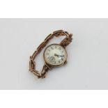 A lady's 9ct gold bracelet watch