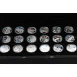 The Royal Mint, A Celebration of Britain, London 2012 Olympics, eighteen silver collectors' coins,