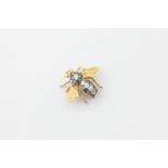 A sapphire and diamond bee brooch