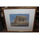 Anthony Flemming, Greek ruins, 'Parthenon Dusk', watercolour, signed, inscribed paper label verso,