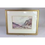 Ernest St John Burton, mountainous landscape view, "Above Grindelwald Switzerland", watercolour,