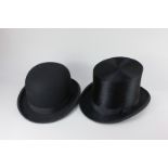 A Battersby & Co, London, black silk top hat, together with a G. A. Dunn & Co Ltd black felt