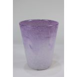 A Vasart lilac glass vase, mid 20th century, etched mark to base 18cm high