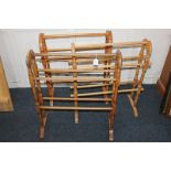 Three similar shaped clothes drying stands, 61cm