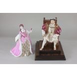A Wedgwood porcelain limited edition figure of Henry VIII, number 2,317 of 4,500, 16cm high, on