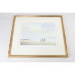 Peter Toms, figures on a beach, 'Sea Breezes', limited edition colour print, numbered 113/475,