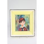 After Francoise Soulet, portrait of a boy, 'Augustus', colour print, printed paper label for Peerart