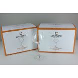 Two boxes of six Lehmann crystal wine glasses 'Grand Sommelier D'Alsace' with etched design