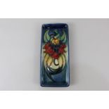 A modern Moorcroft pottery rectangular dish, in the Anna Lily pattern, 20cm