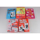 A 1960's Chad Valley 'Beetle Game', together with three four Pepys party games to include 'What's My