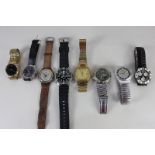 Three Swatch watches; three Citizen watches and two Tissot watches