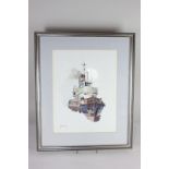 Richard Joicey RSMA, study of a fishing boat, 'Old Warrior', watercolour, signed, inscribed paper