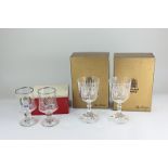A boxed pair of Dema silver jubilee goblets, together with two boxed Cathedral crystal 1981 Royal