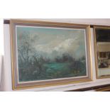 20th century school, wooded landscape, oil on canvas, unsigned, paper label verso from James Bourlet