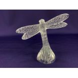 A Lalique frosted glass model of a dragonfly, marked Lalique France, 9cm high