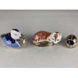 A collection of three Royal Crown Derby porcelain paperweights, comprising The Leicestershire Fox,