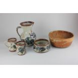 A collection of studio pottery tableware, indistinctly signed Bionz Ferragud?, decorated with