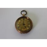 A lady's Swiss 14ct gold open face pocket watch
