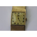 A gentleman's 9ct gold bracelet watch by Marvin 45g weighable