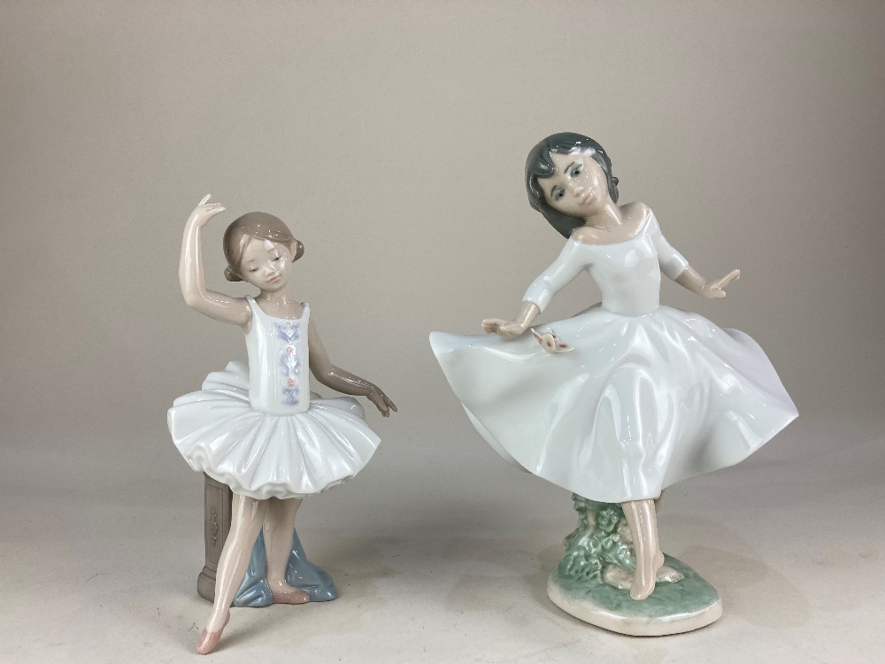 Two Lladro porcelain figures of girls, 'Spirit of Youth' and 'Little Ballerina',both with original