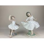 Two Lladro porcelain figures of girls, 'Spirit of Youth' and 'Little Ballerina',both with original