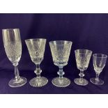 A set of eight Edinburgh crystal sherry glasses in the Edinburgh star pattern, together with a