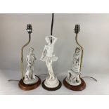 A pair of Italian composite figural table lamps by A Belcari, of an Edwardian gentleman with