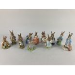 A collection of eleven Beswick and Royal Albert Beatrix Potter figures of rabbits and Timmy Willie