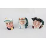 Two small Royal Doulton character jugs, Neptune, and Mine Host, both 9.5cm, together with a