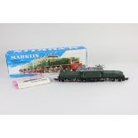 A Marklin HO gauge 3015 green crocodile electric model railway locomotive, boxed