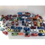 A large collection of die cast model vehicles, mostly Corgi and Dinky, including Corgi Chitty Chitty